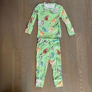 Posh Peanut Green Safari Animal Pajama Set